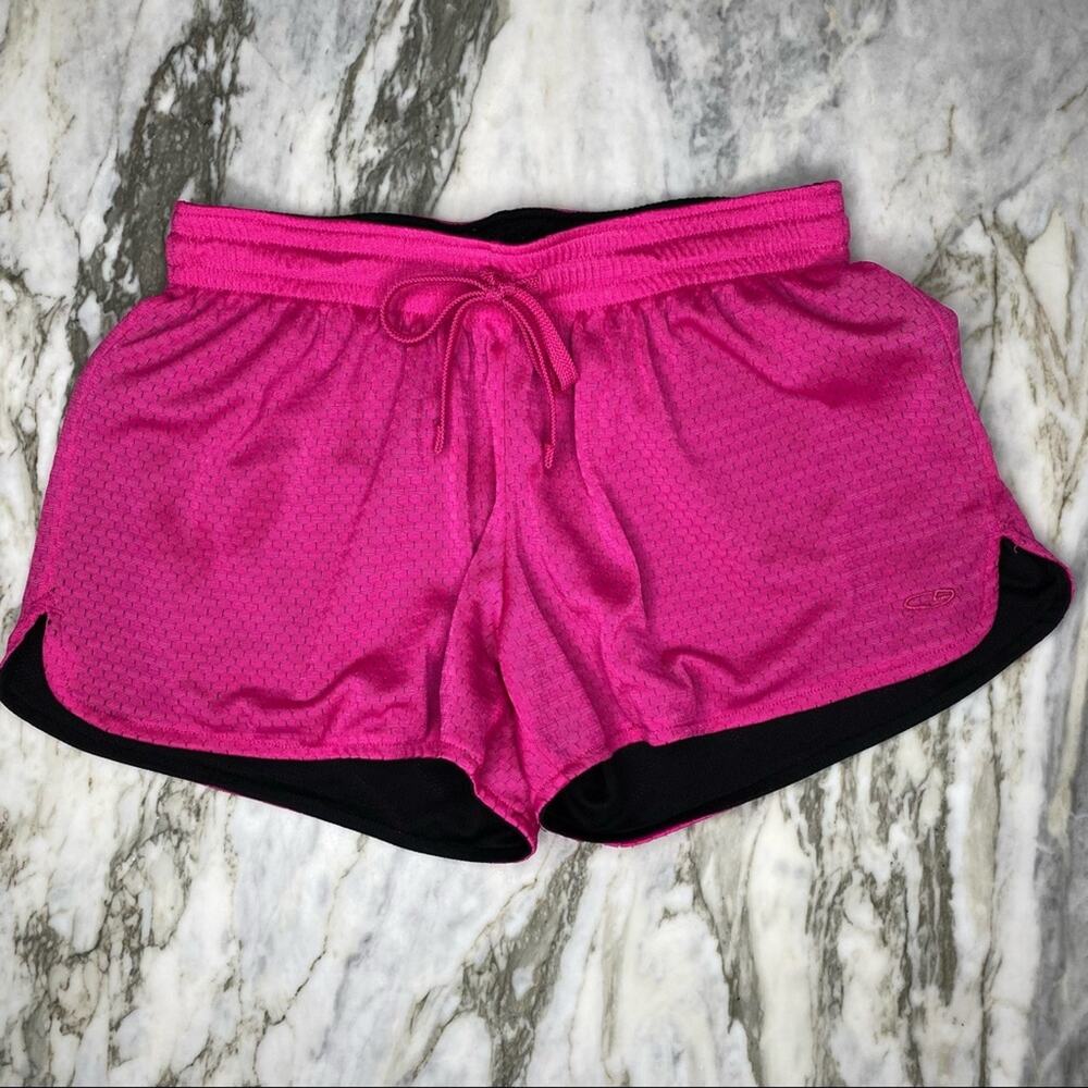 CHAMPION Womens Vintage Hot Pink Mesh Drawstring Shorts Size Small